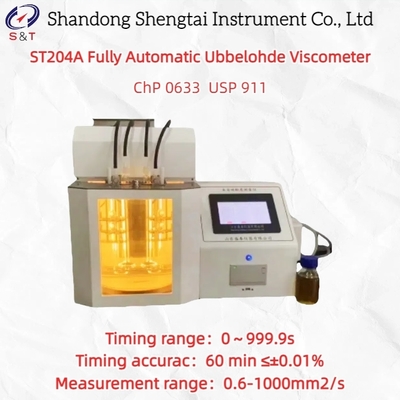 ST204A Volautomatische Ubbelohde Kinematische Viscosimeter USP 911 Conform Chinese Farmacopee 2025 5-100 ℃