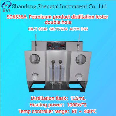 Gasoline Distillatietester RT ～ 400℃ Dubbele Gaten LED Digitaal Display ASTM D86