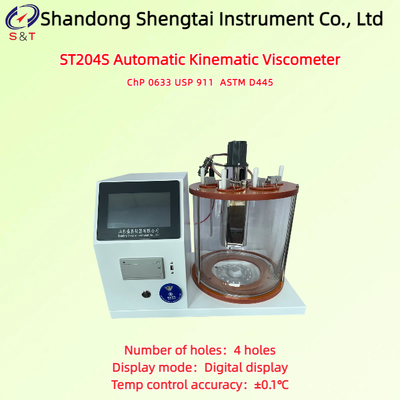 4 Holes Auto Phenol Kinematic Viscometer RT    100°C Digitaal Display USB Input ASTM D445