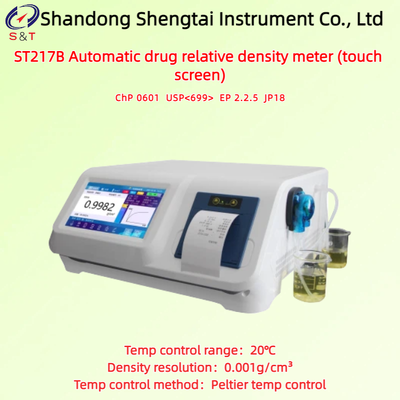 Touch Screen Automatische Medicatie Relatieve Dichtheidsmeter 0.001 ～ 1.999g/Cm³ Temperatuurregeling 20℃ EP 2.2.5